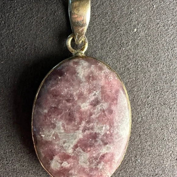 Oval Sparkling Pink Tourmaline Quartz Pendant in Silver 925 Setting on Chain - Picture 9 of 15